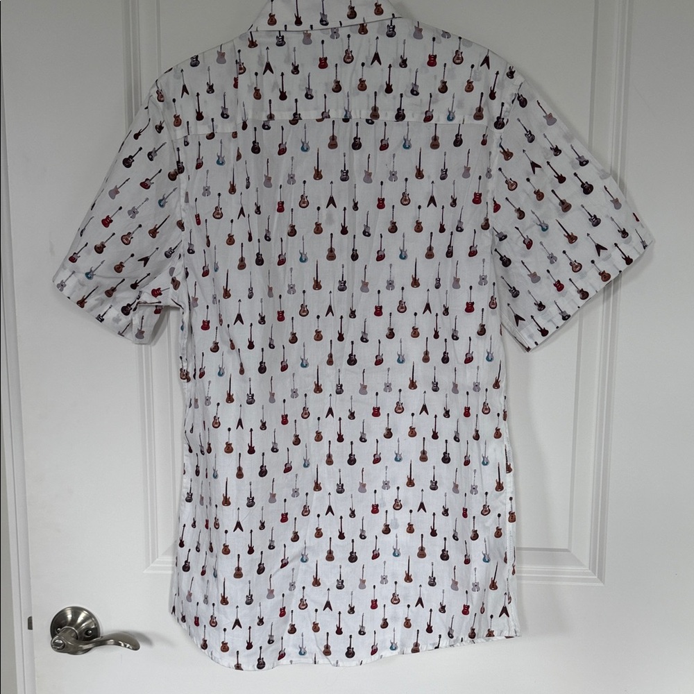 Nicole Miller White Shirt with Guitar Pattern - Picture 6 of 6